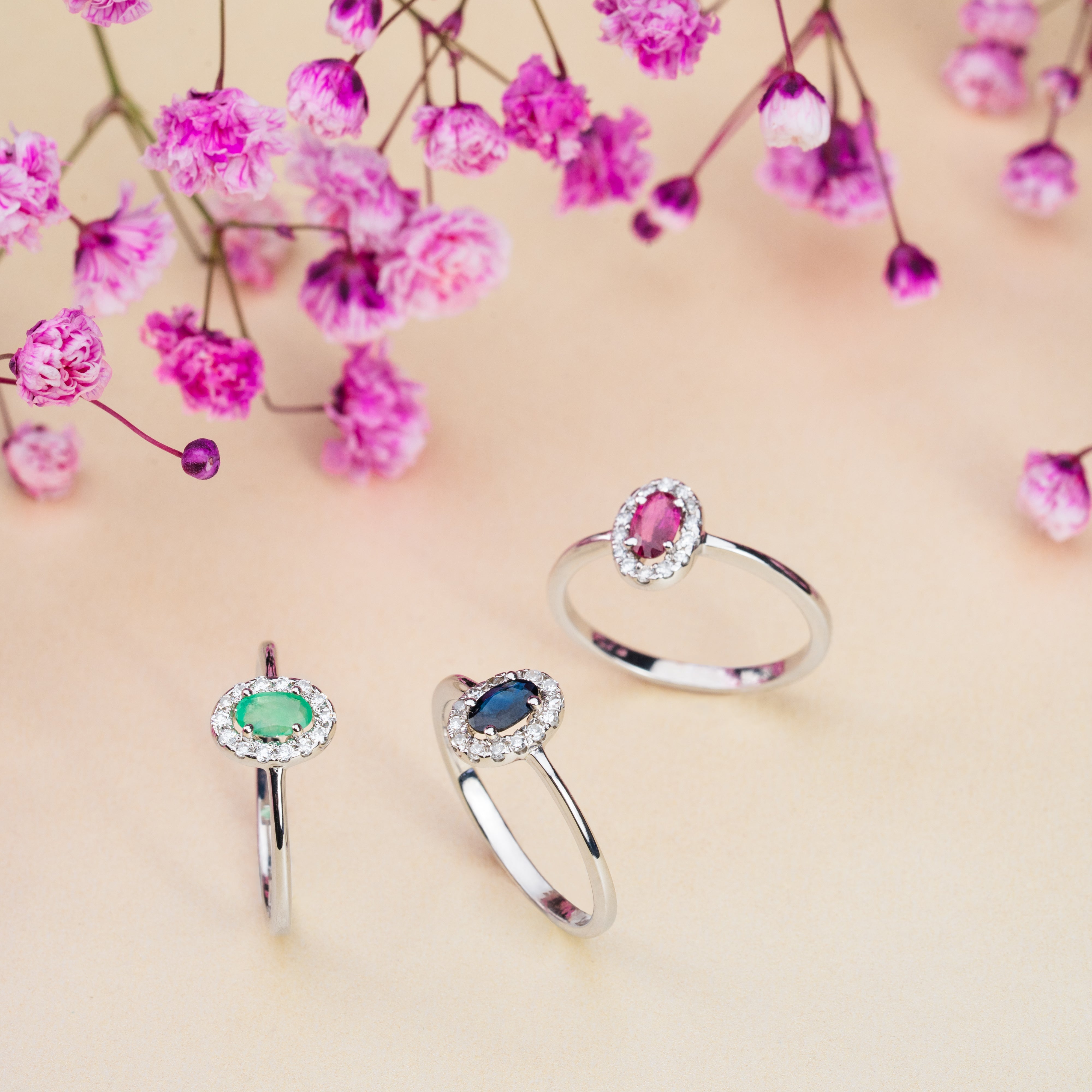 Gemstone Diamond Rings